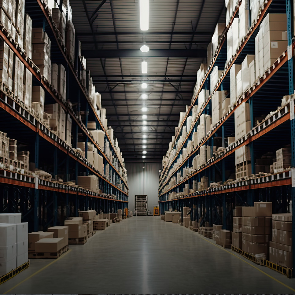 Photo of a warehouse filled with inventory